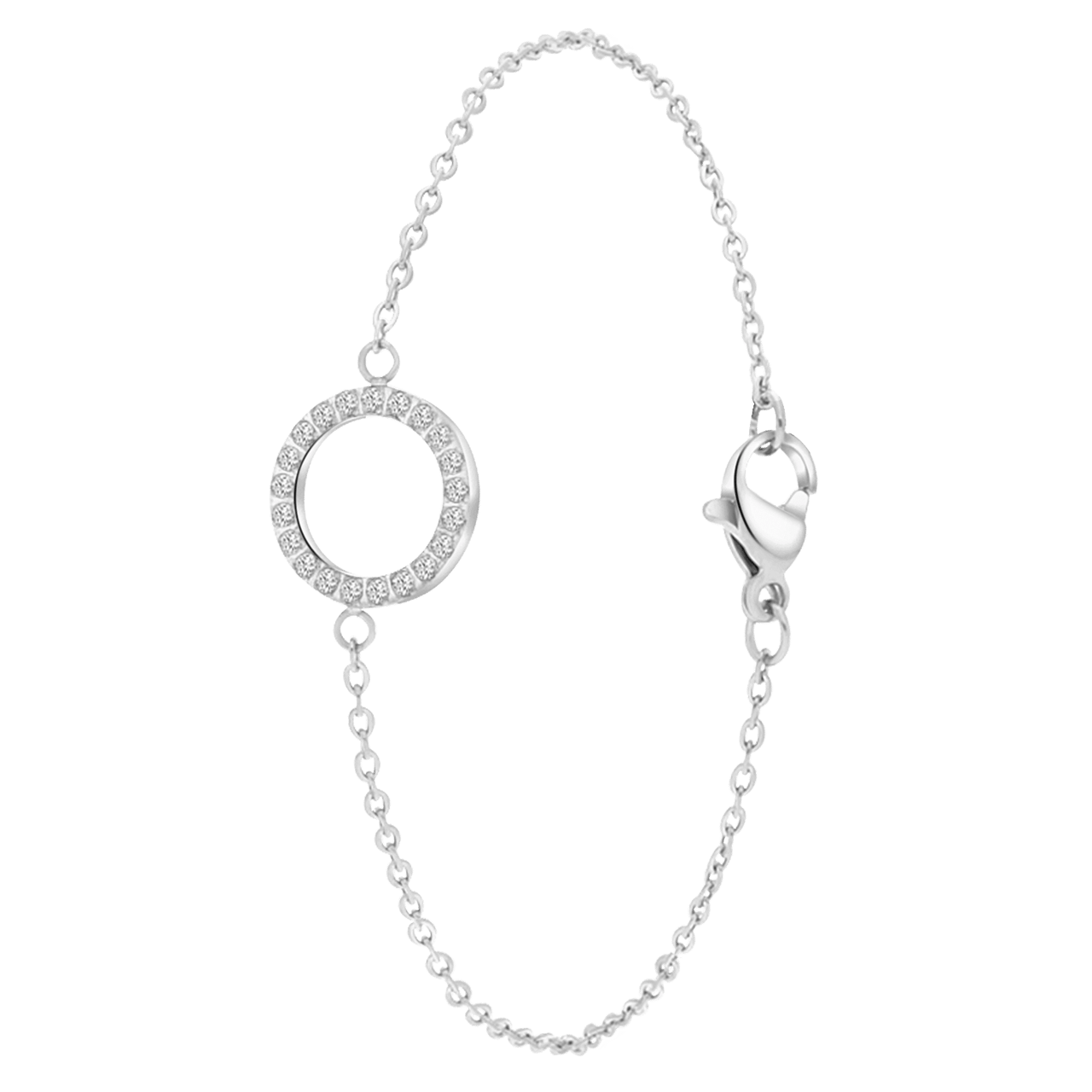 Stainless steel armband rond