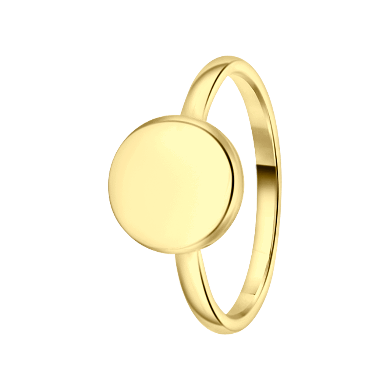 Ring, Edelstahl, vergoldet, Scheibe