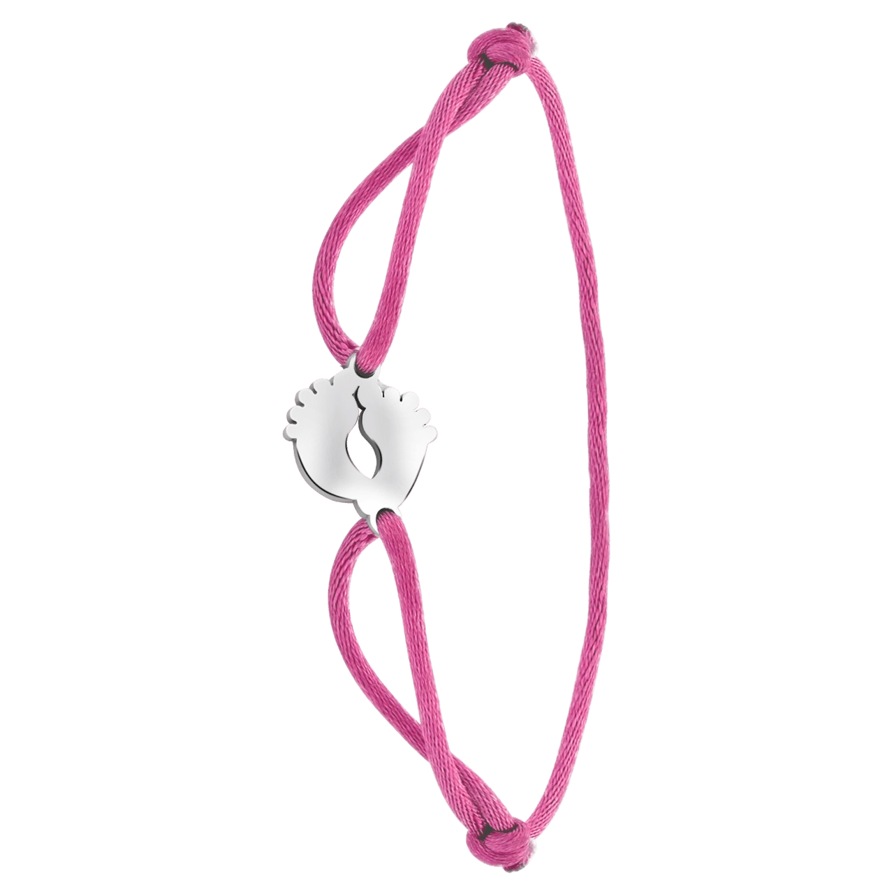 Kordelarmband, Edelstahl, Satin, Füße