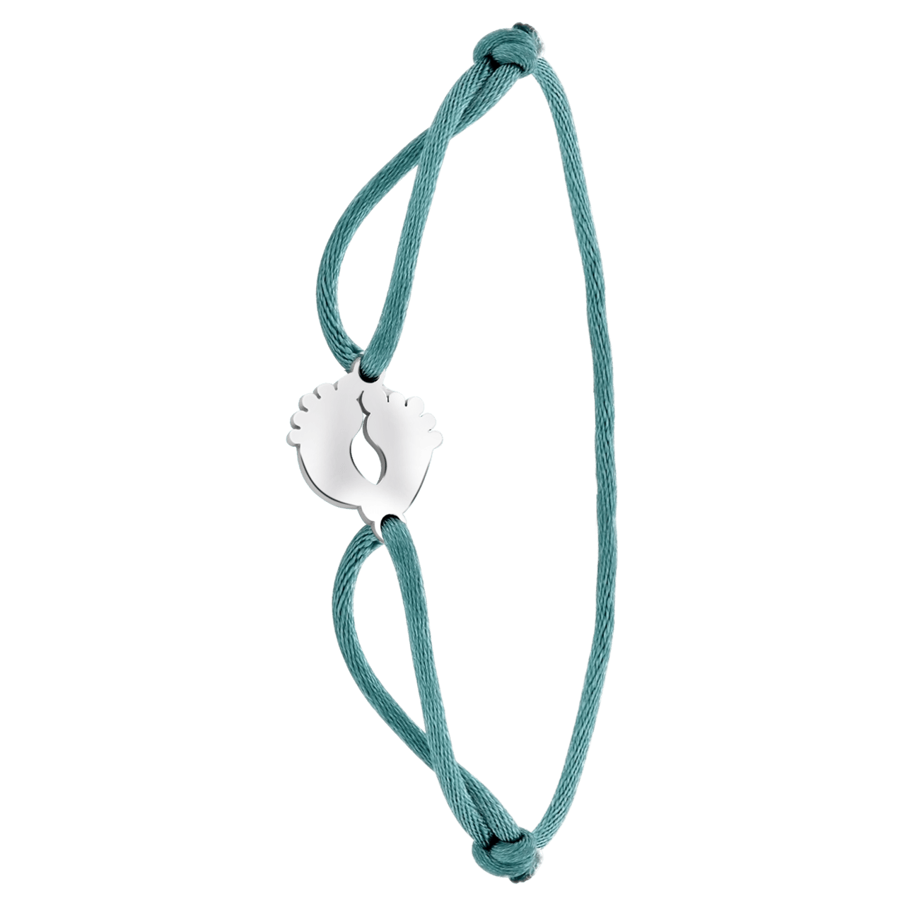 Kordelarmband, Edelstahl, Satin, Füße