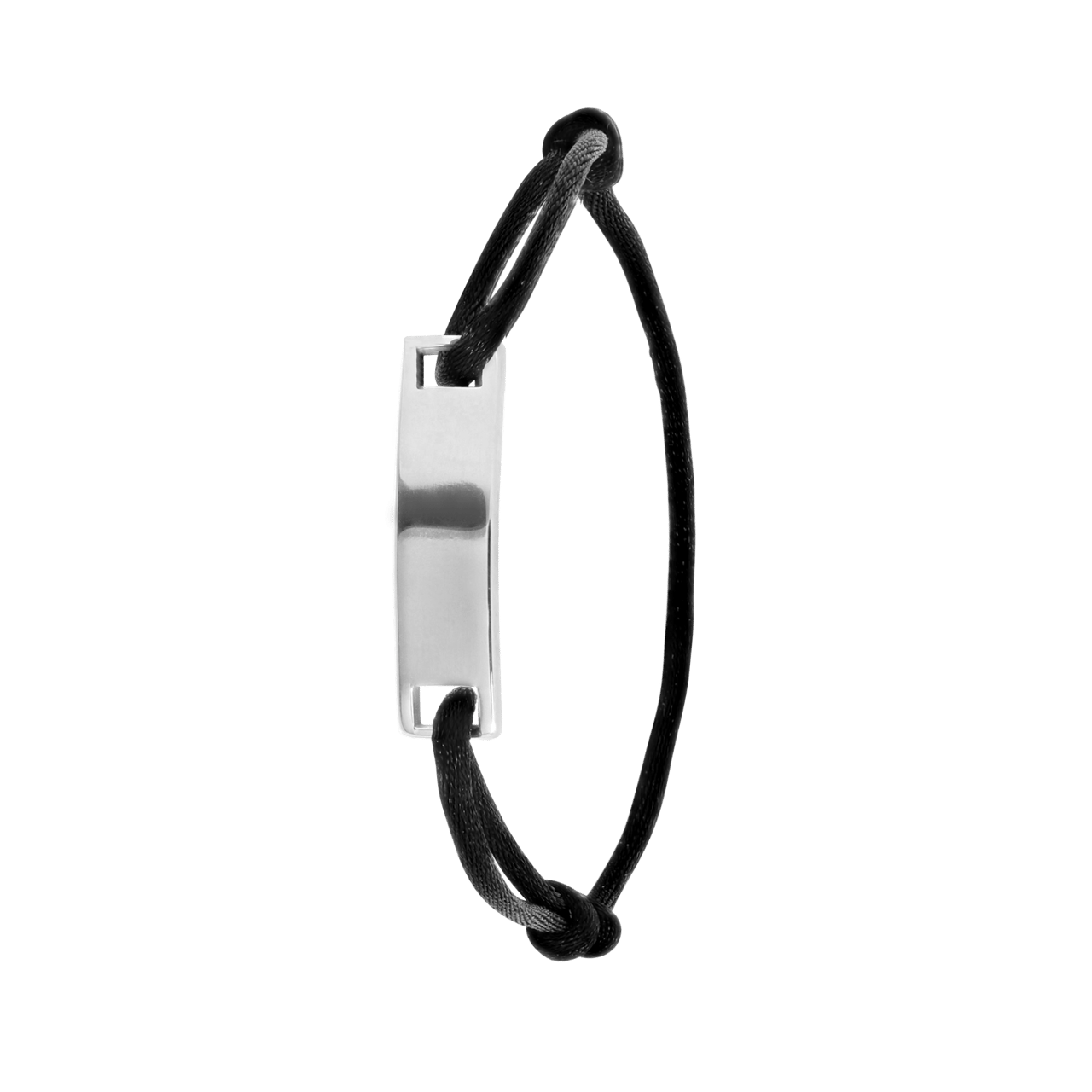 Kordelarmband, Edelstahl, Satin, Plättchen