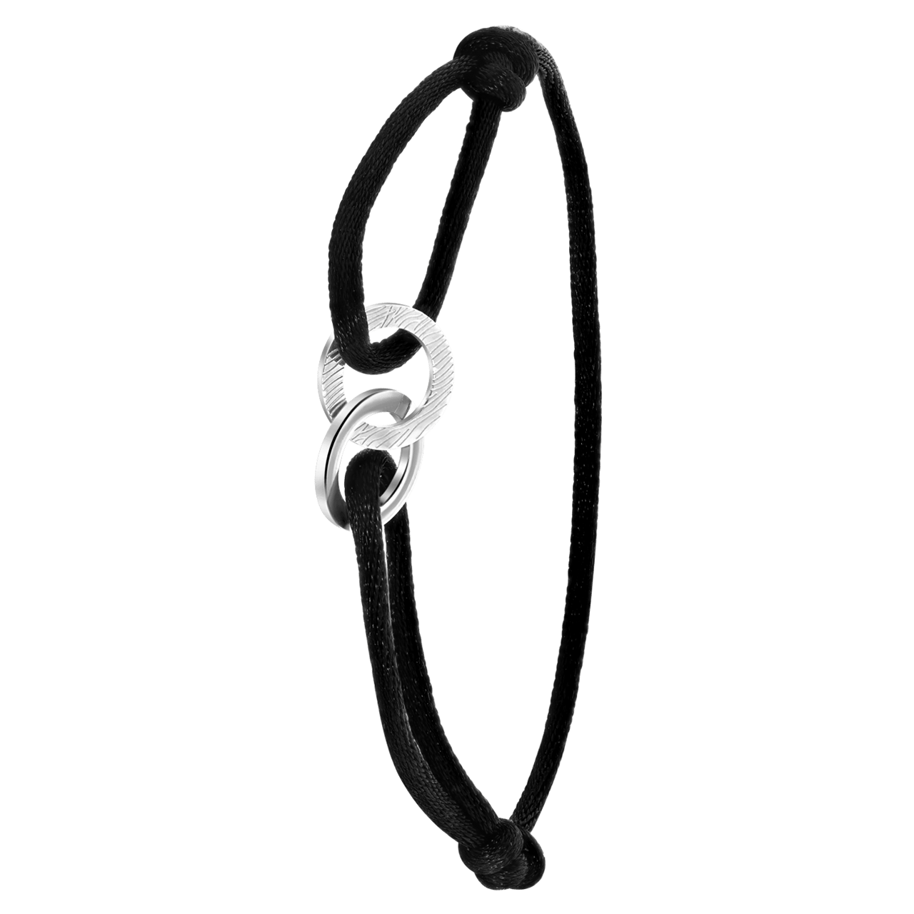 Kordelarmband, Edelstahl, Satin, Eternity