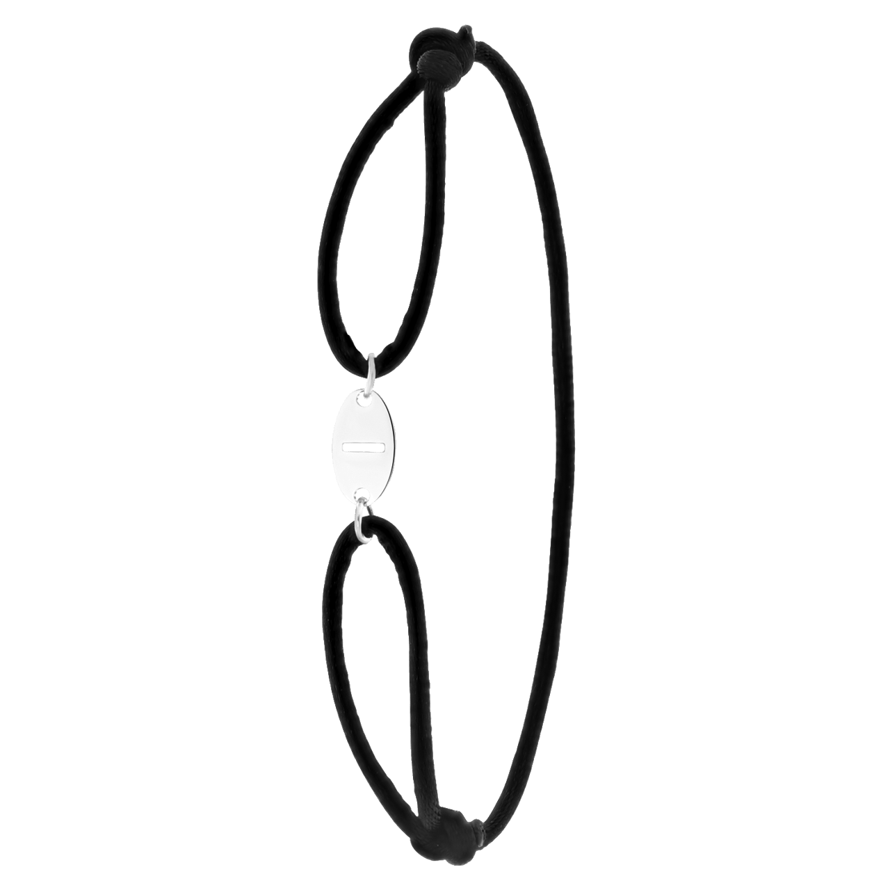 Stainless steel satijnen koordarmband initial