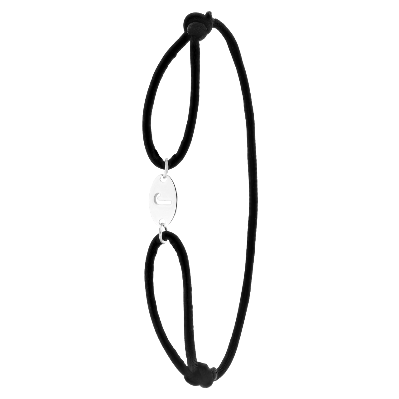 Stainless steel satijnen koordarmband initial