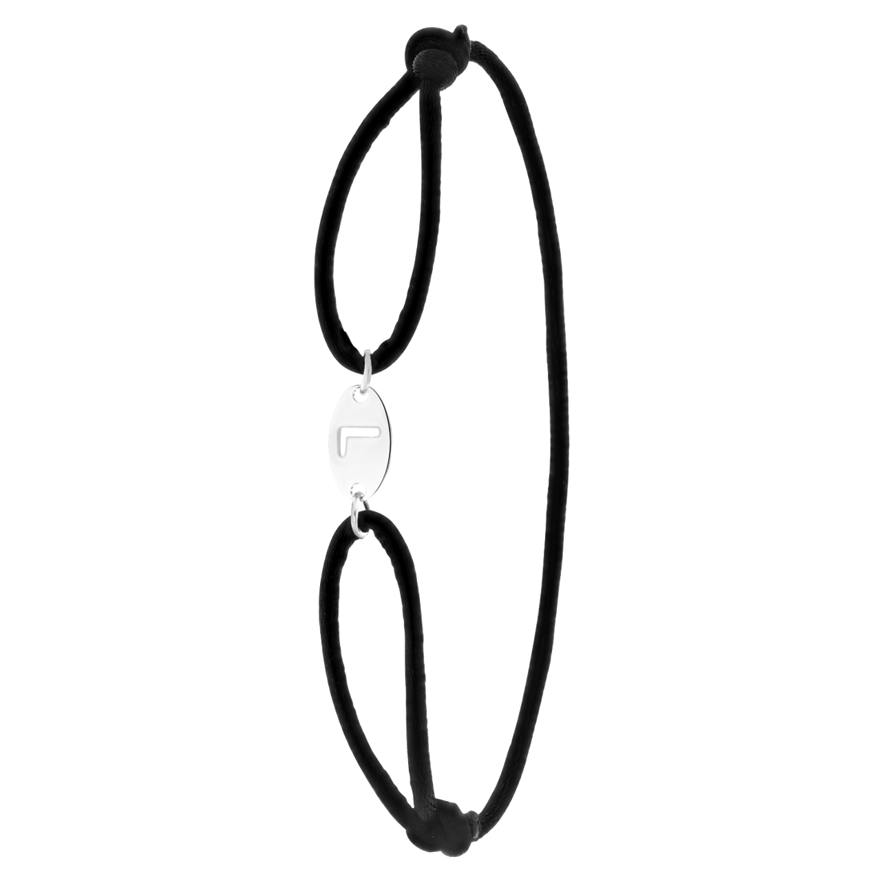 Kordelarmband, Edelstahl, Satin, Buchstabe