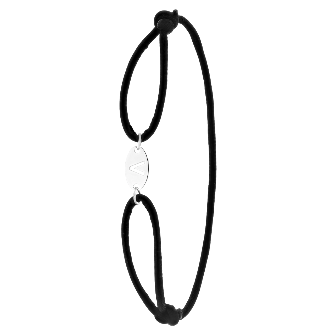 Kordelarmband, Edelstahl, Satin, Buchstabe