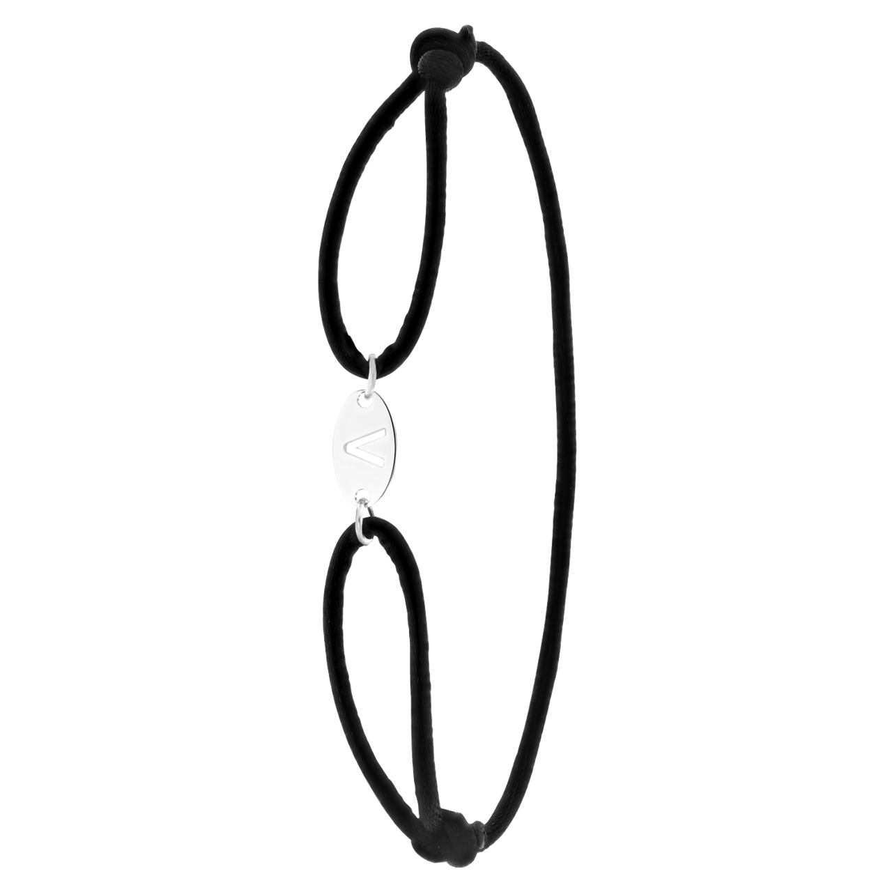 Stainless steel satijnen koordarmband initial