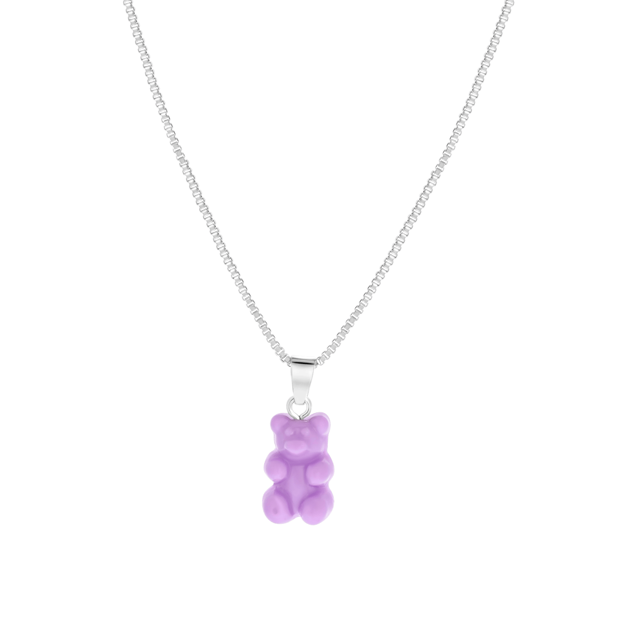 Bijoux ketting met hanger beer paars