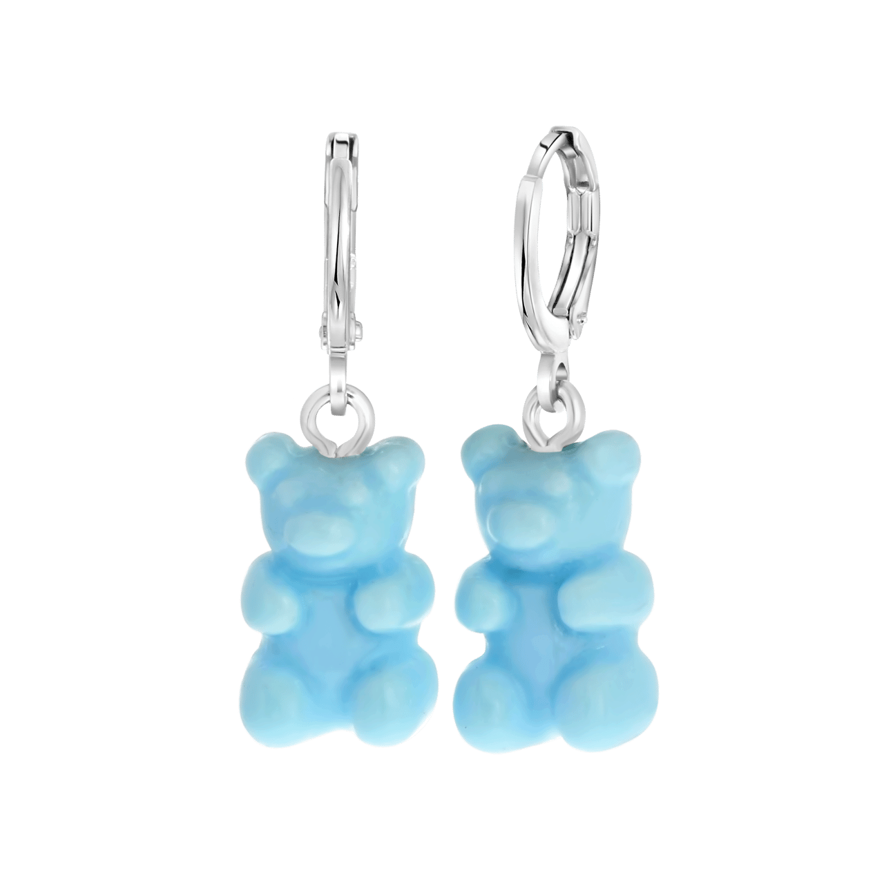 Bijoux oorbellen met hanger beer blauw