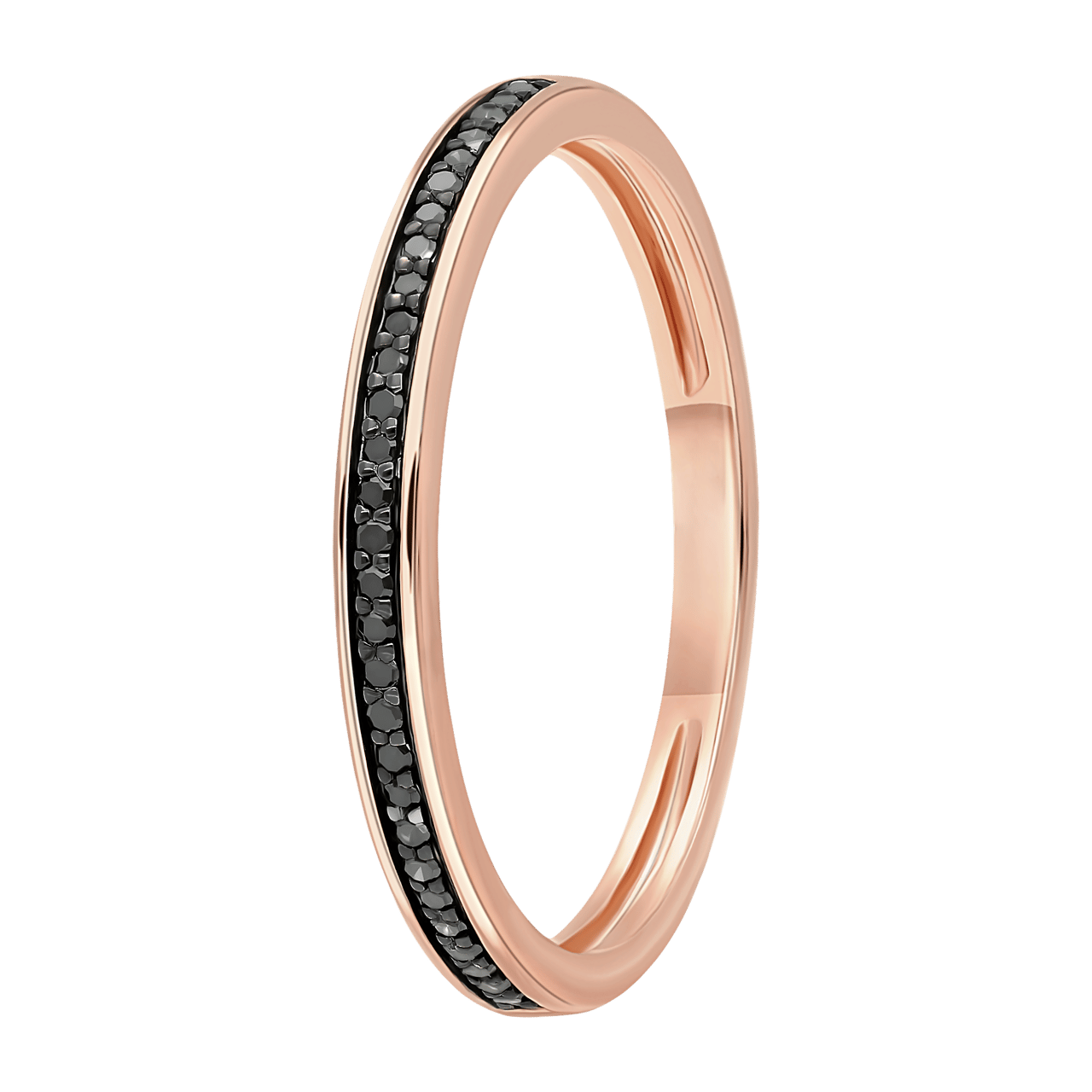 14K rosegouden railring 29 zwarte diamanten 0,08ct