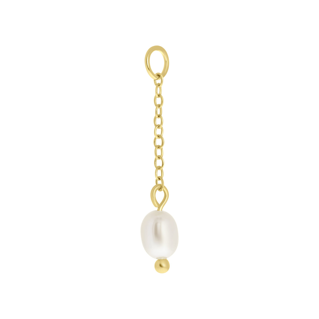Zilveren goldplated oorbelhangers met parel voor dames