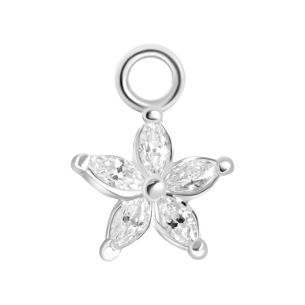 Ohrringanhänger, 925 Silber, Blume, Zirkonia, Mix & Match