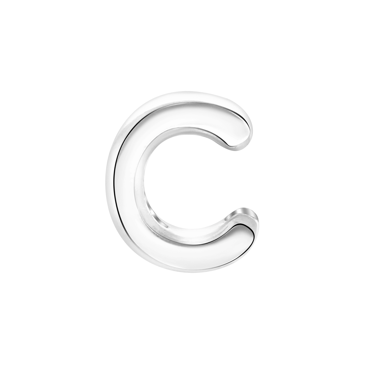 Gerecycleerd stainless steel charm letter