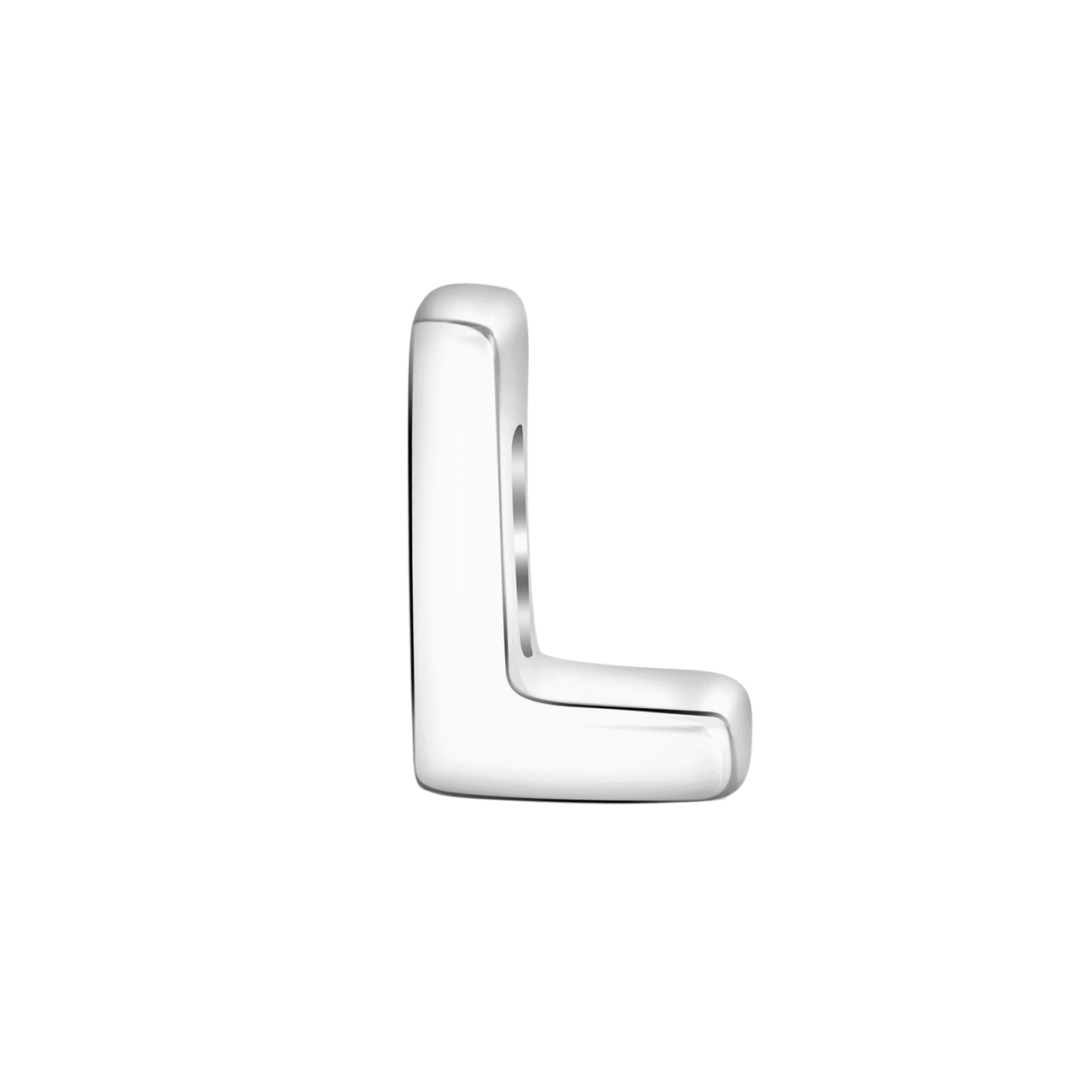 Gerecycleerd stainless steel charm letter
