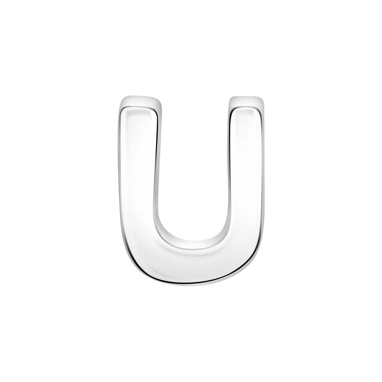 Gerecycleerd stainless steel charm letter