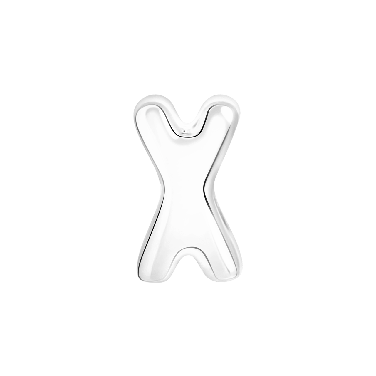 Gerecycleerd stainless steel charm letter