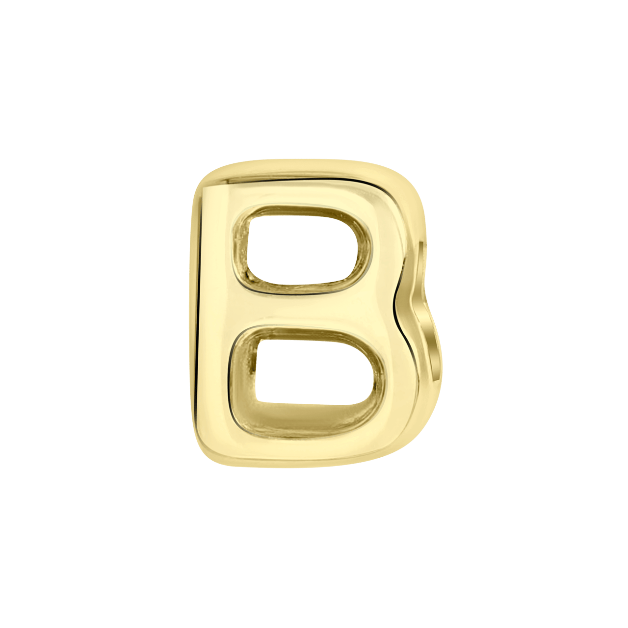 Gerecycleerd stainless steel goldplated charm letter