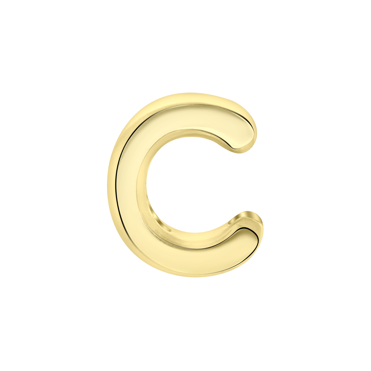 Gerecycleerd stainless steel goldplated charm letter