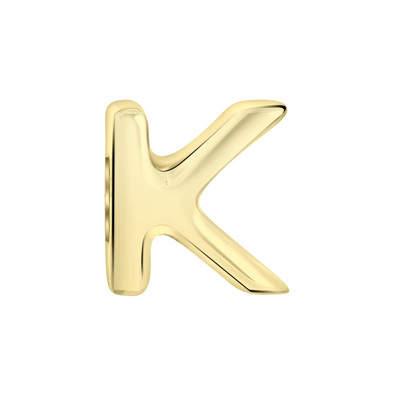 Gerecycled stalen goldplated charm letter
