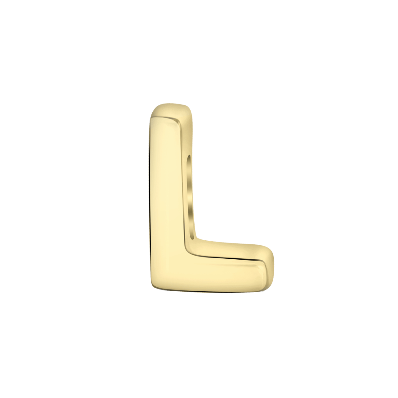 Gerecycled stalen goldplated charm letter