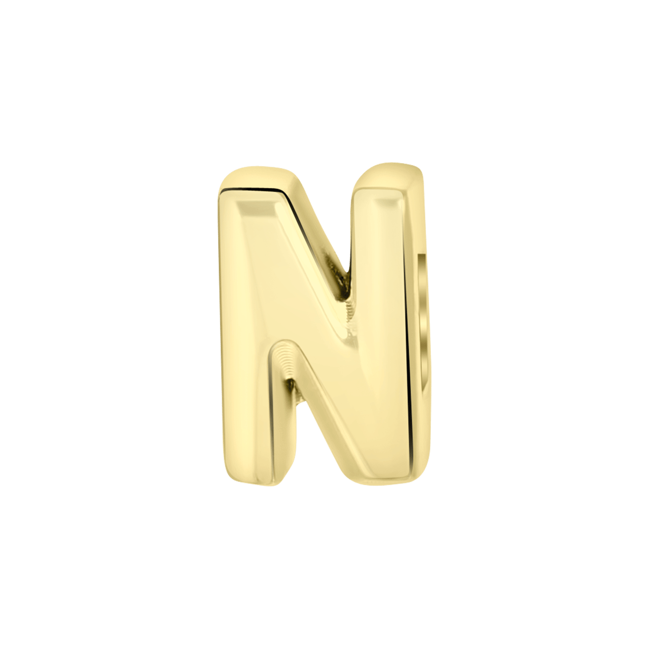 Gerecycled stalen goldplated charm letter