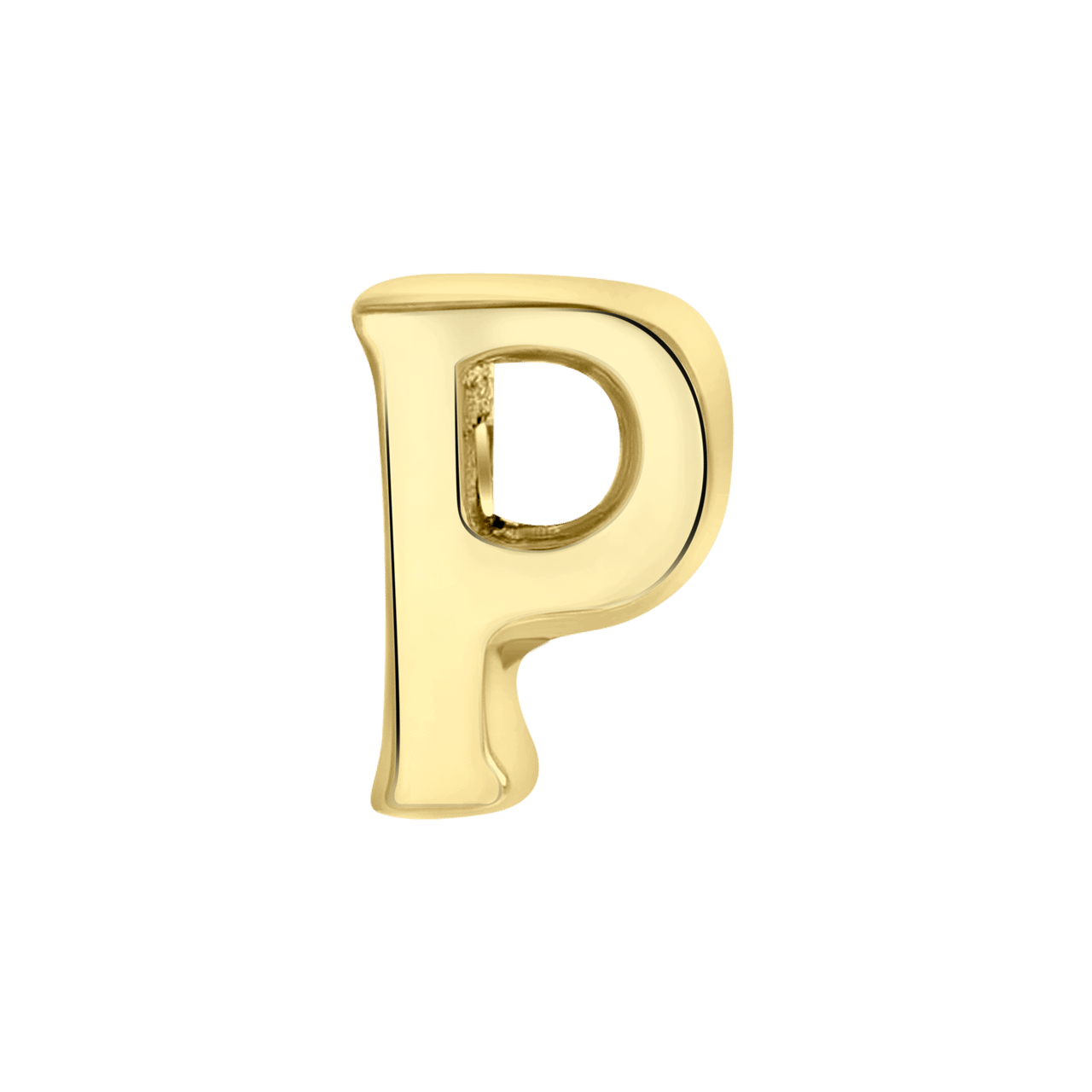 Gerecycled stalen goldplated charm letter