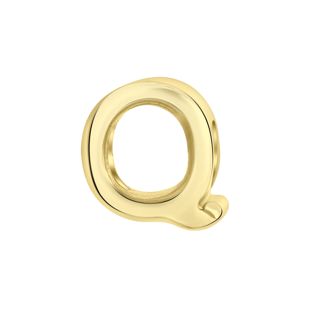 Gerecycleerd stainless steel goldplated charm letter