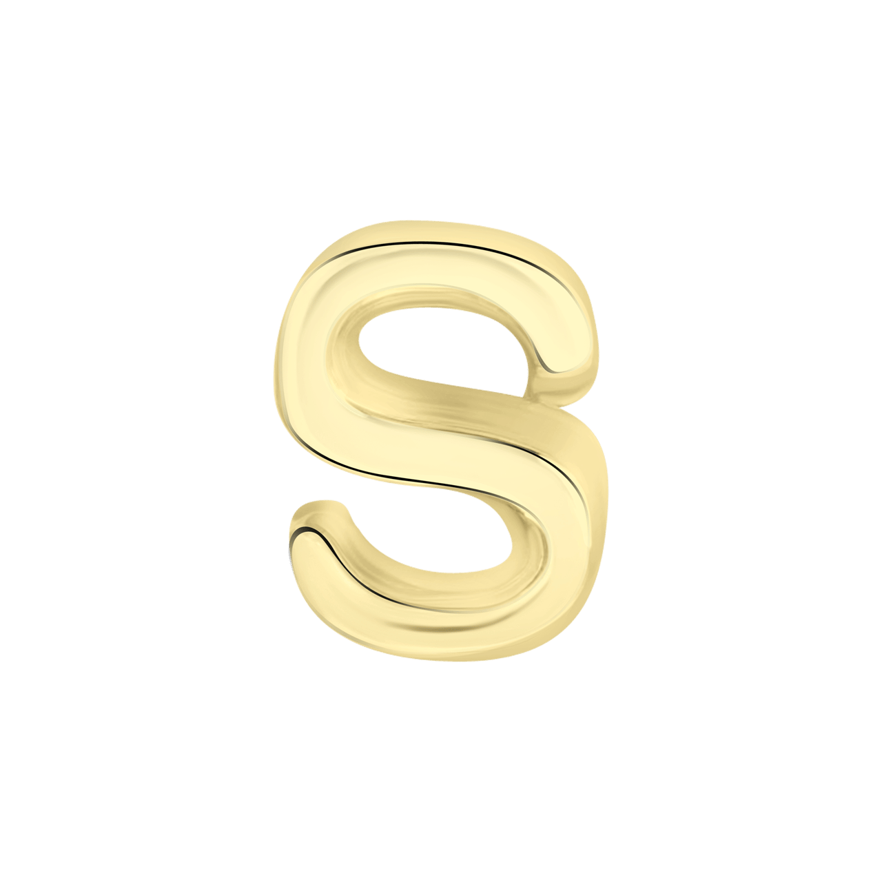 Gerecycled stalen goldplated charm letter