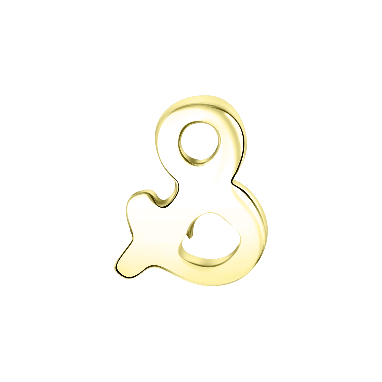 Gerecycleerd stainless steel goldplated charm &