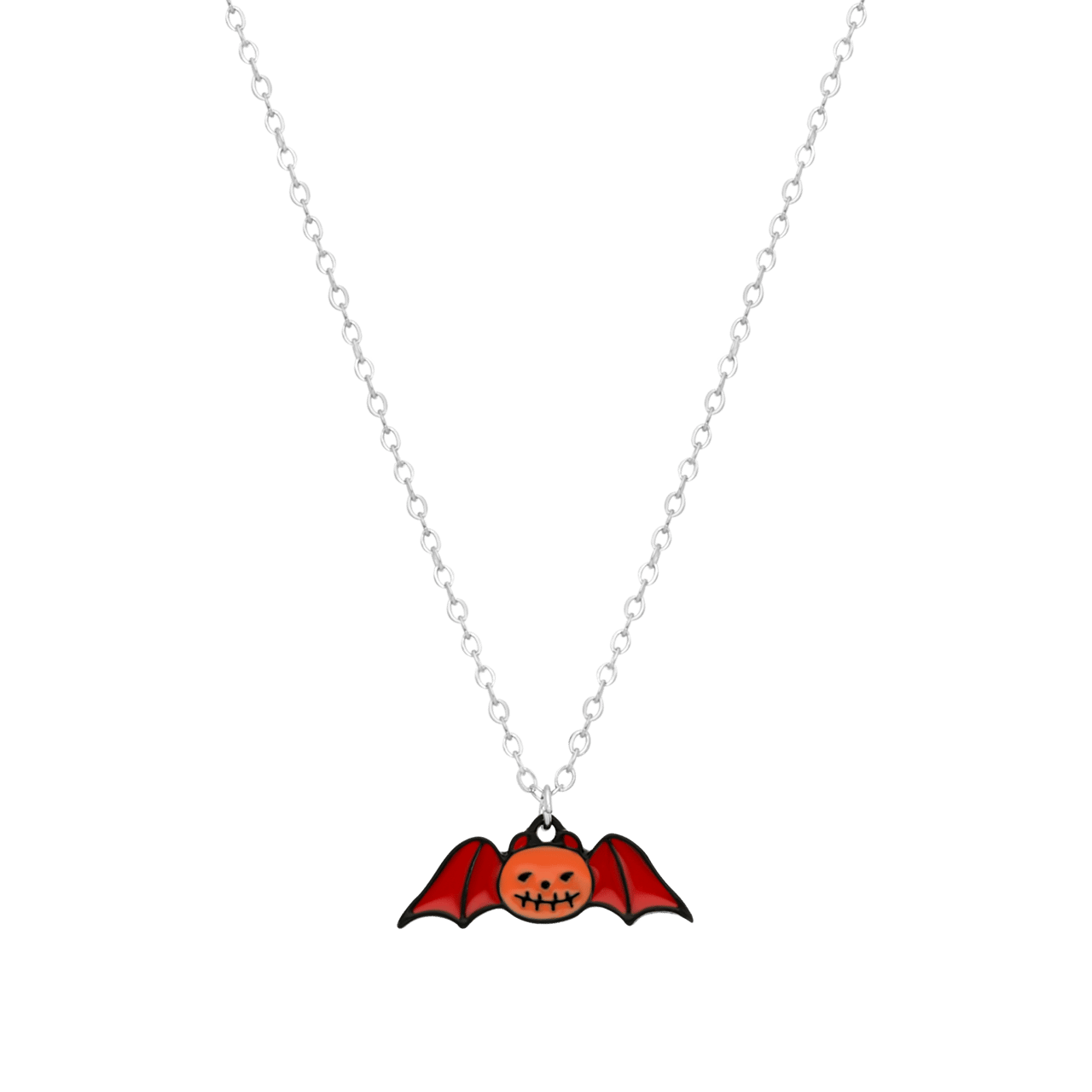 Bijoux zilverkleurige ketting met hanger vleermuis voor dames