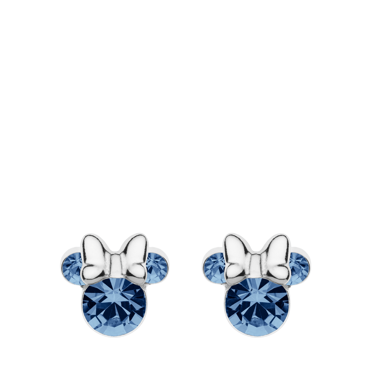 Zilveren Disney Minnie oorbellen geboortestenen
