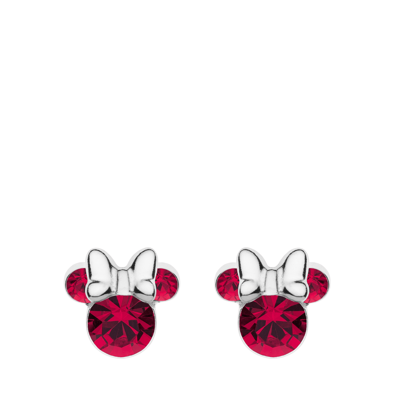 Zilveren Disney Minnie oorbellen geboortestenen