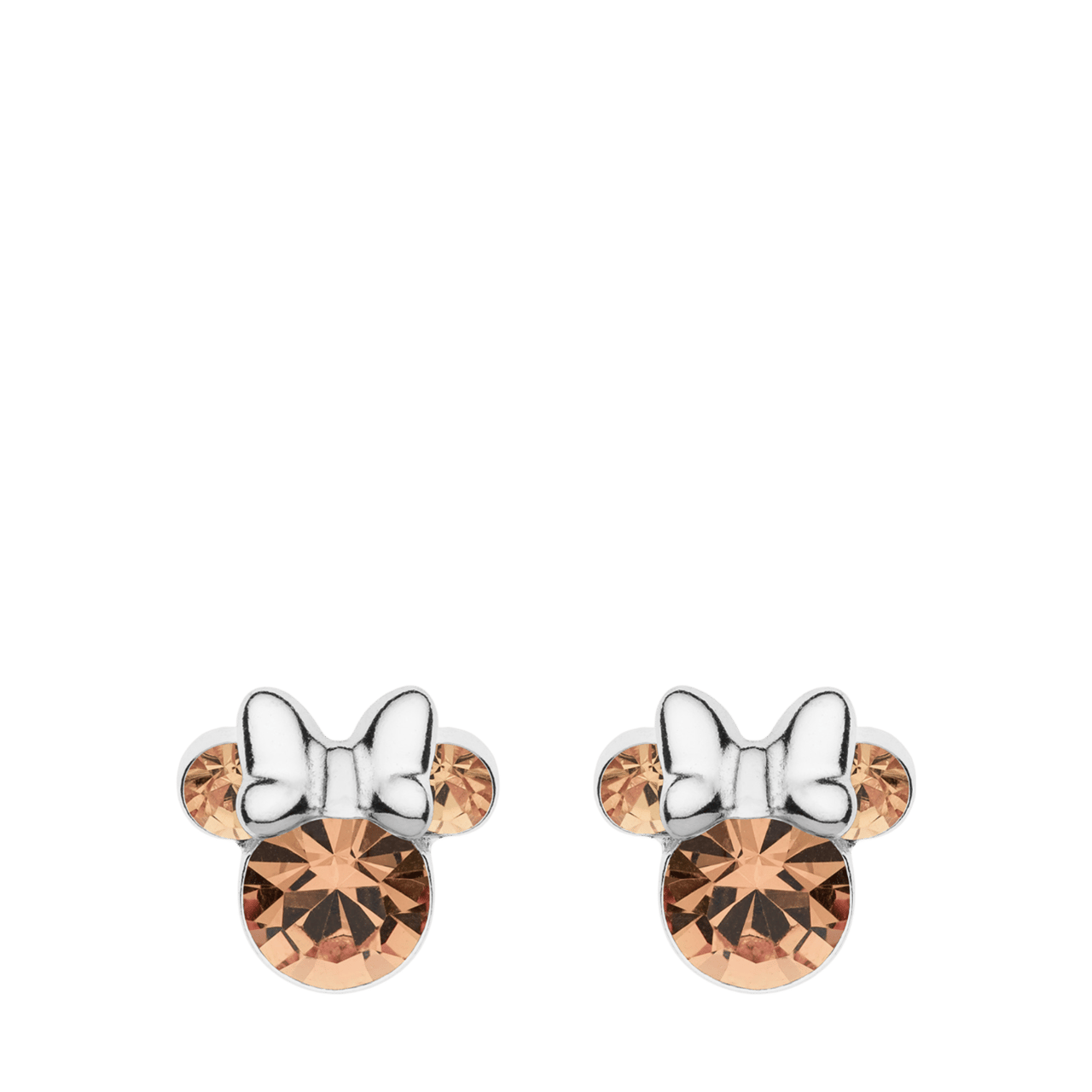 Zilveren Disney Minnie oorbellen geboortestenen