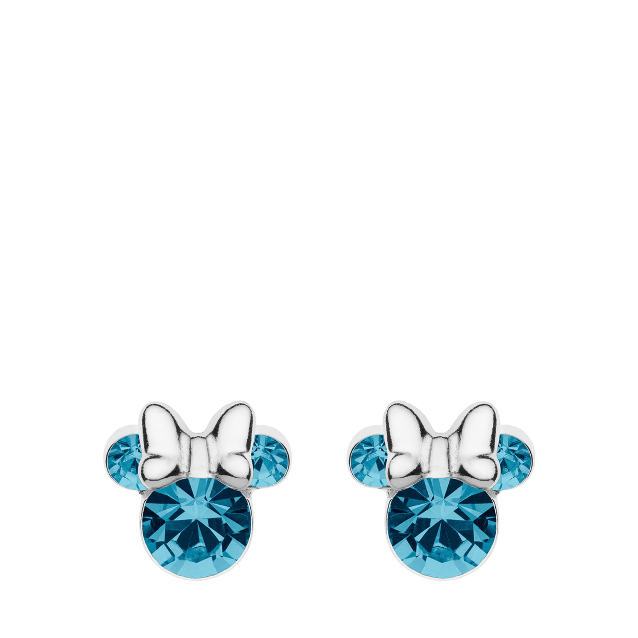 Zilveren Disney Minnie oorbellen geboortestenen