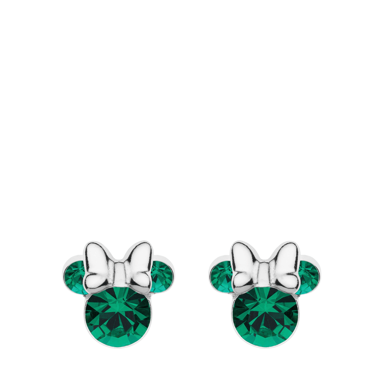 Zilveren Disney Minnie oorbellen geboortestenen
