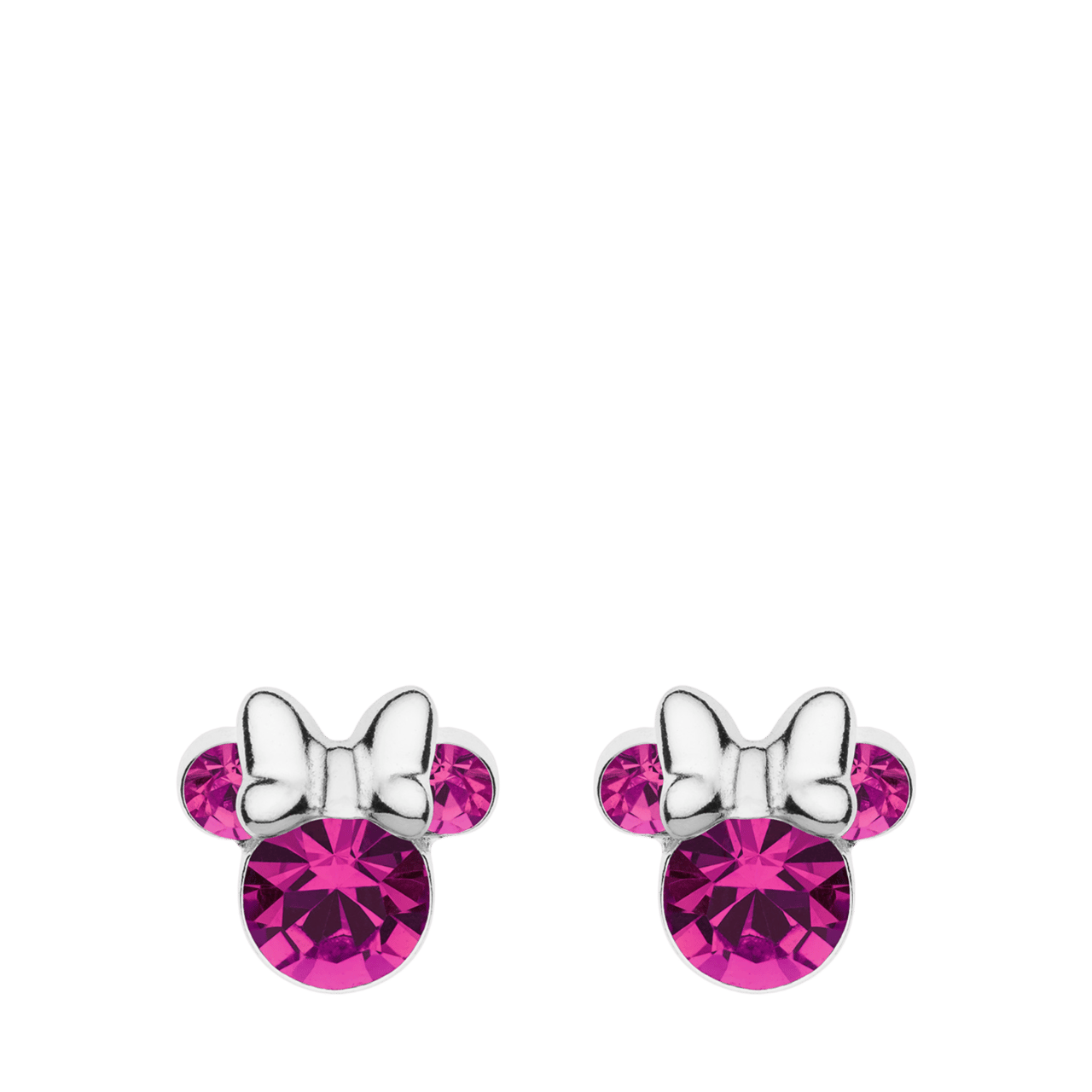 Zilveren Disney Minnie oorbellen geboortestenen