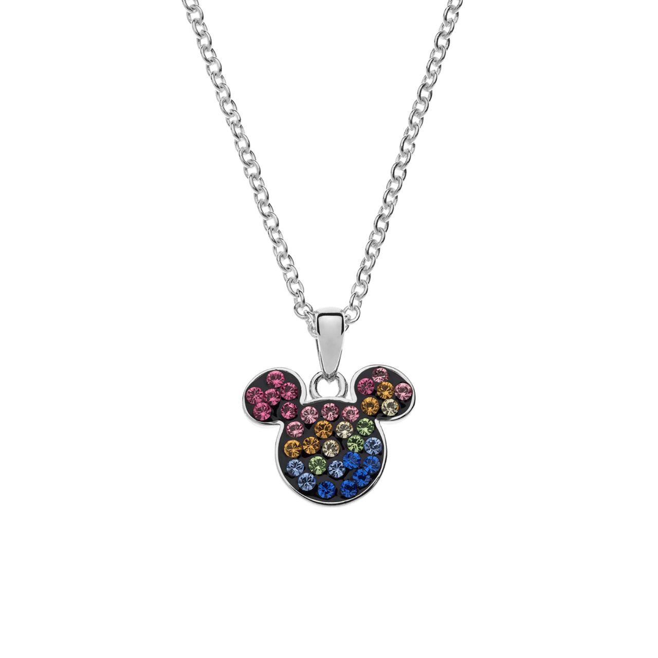 Zilveren Disney Mickey ketting kristal