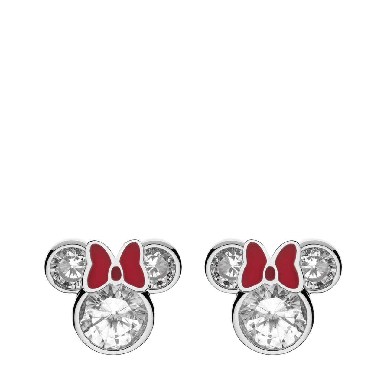 Zilveren Disney Minnie oorbellen zirkonia