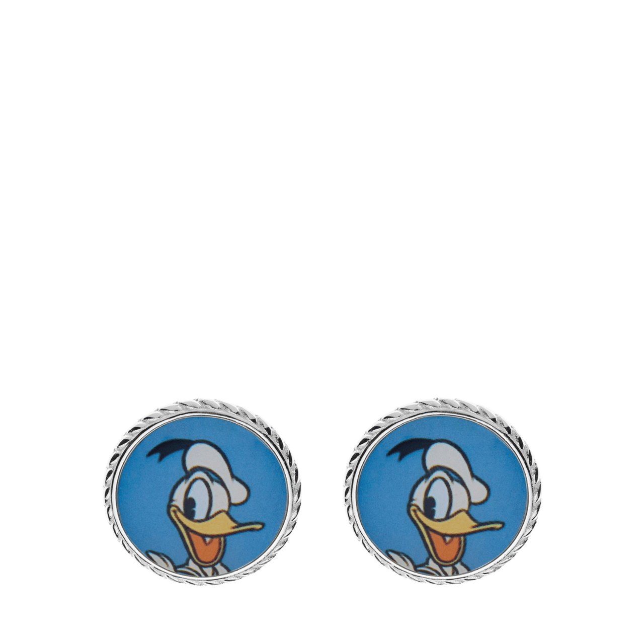 Zilveren Disney Donald Duck oorbellen