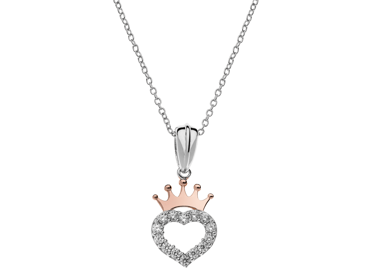 Zilveren Disney Princess ketting zirkonia