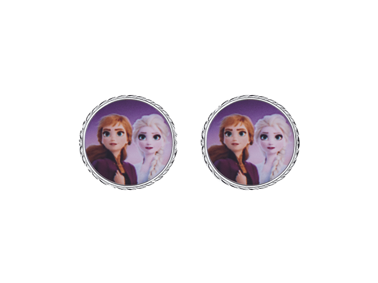 Zilveren Disney Frozen disc oorbellen