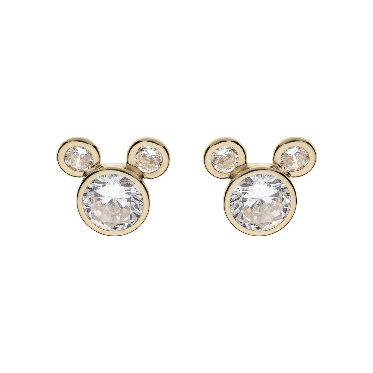 Disney Mickey Ohrringe, 375 Gold, Kristall