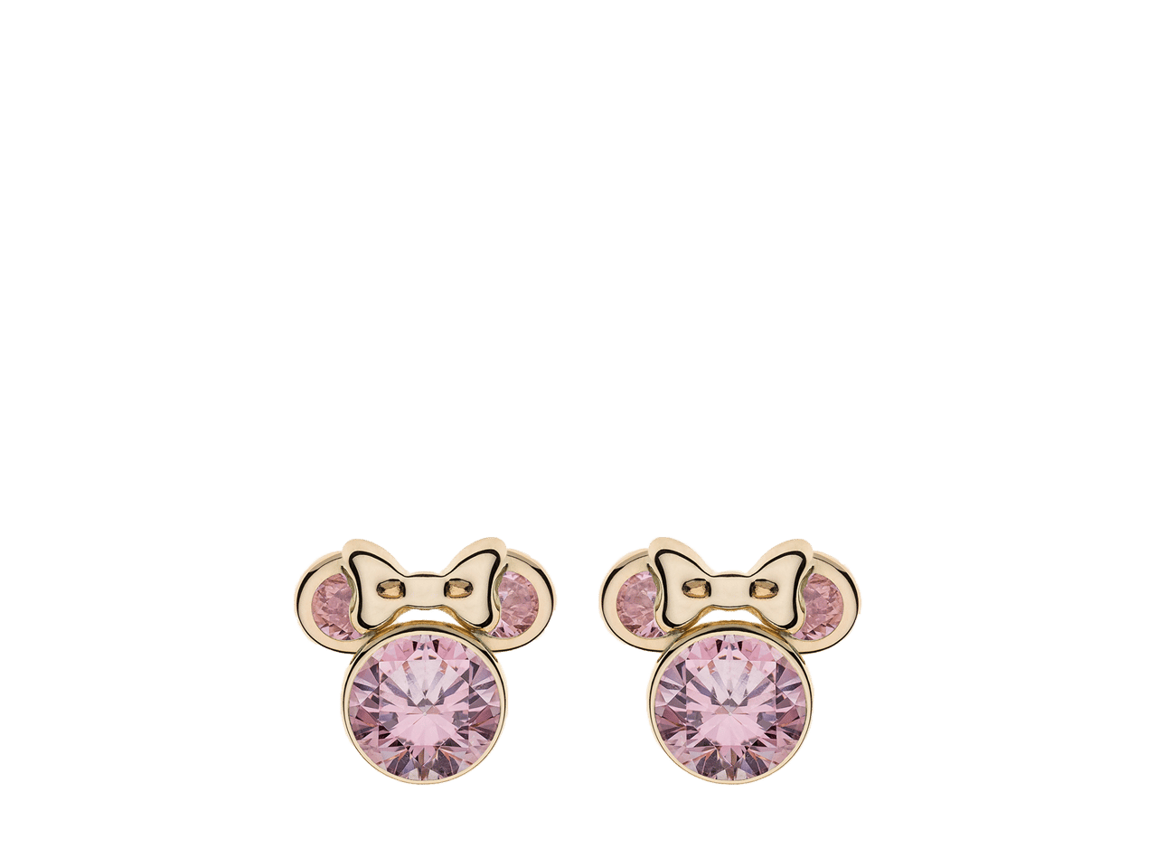 Disney 9 karaat Minnie oorbellen roze kristal