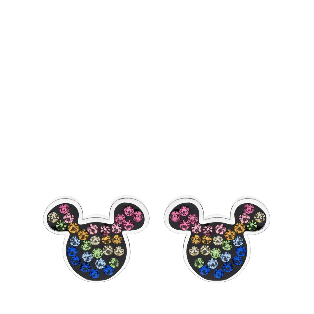 Zilveren Disney Mickey oorbellen kristal