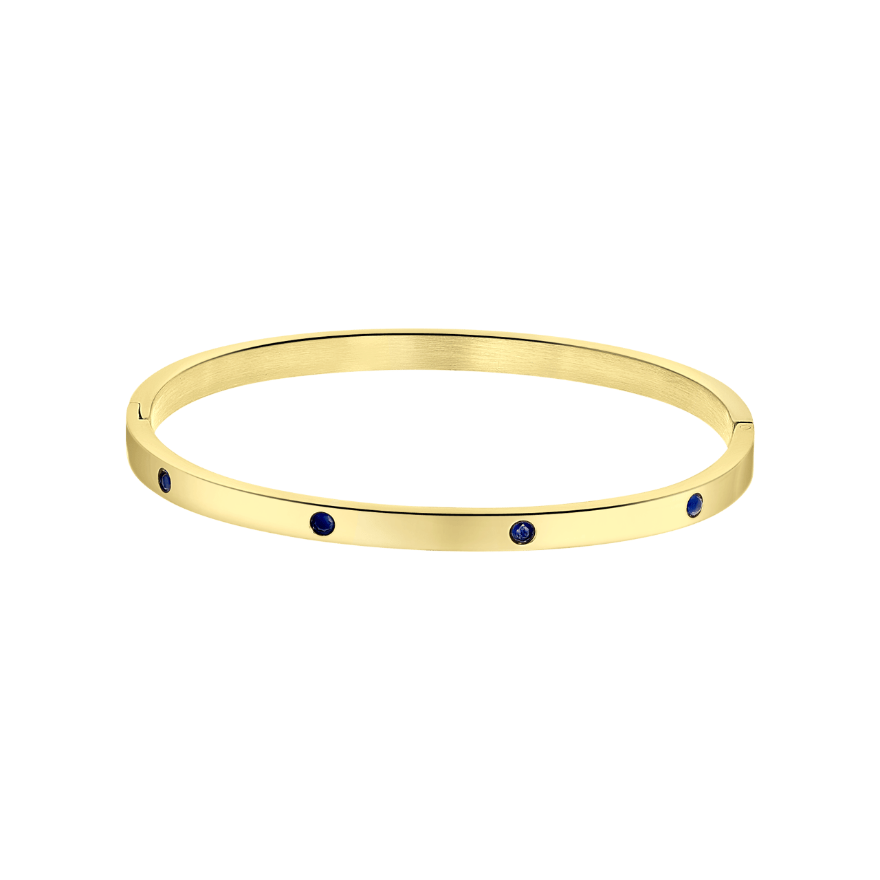 Stainless steel goldplated bangle met geboortesteen voor dames