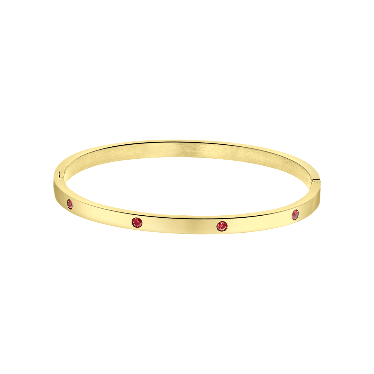 Bangle-Armreif, Edelstahl, vergoldet, Geburtssteine
