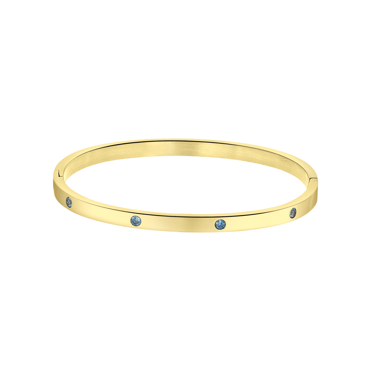 Stainless steel goldplated bangle met geboortesteen voor dames