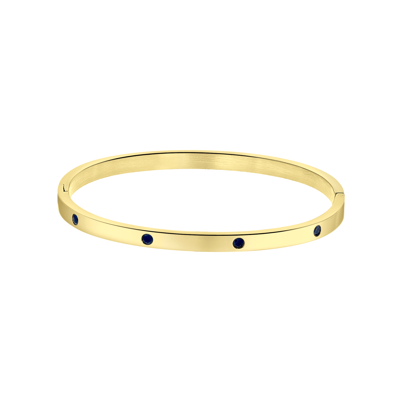 Stainless steel goldplated bangle met geboortesteen voor dames