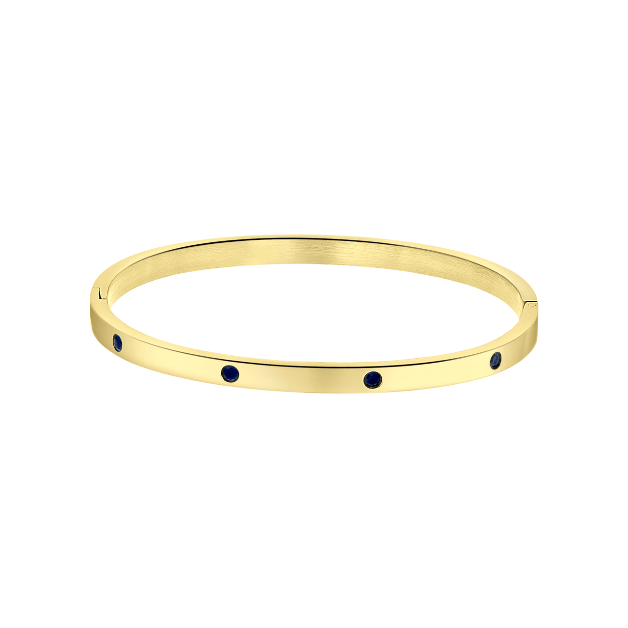Stalen goldplated bangle met geboortesteen voor dames