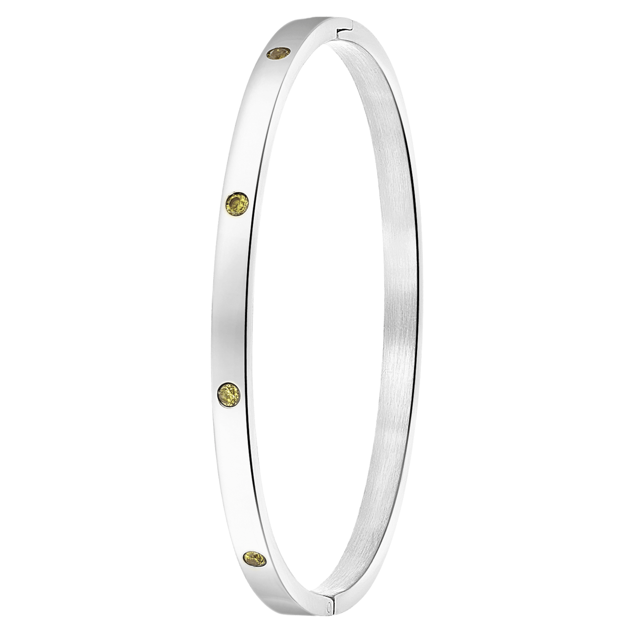 Stainless steel armband bangle geboortestenen